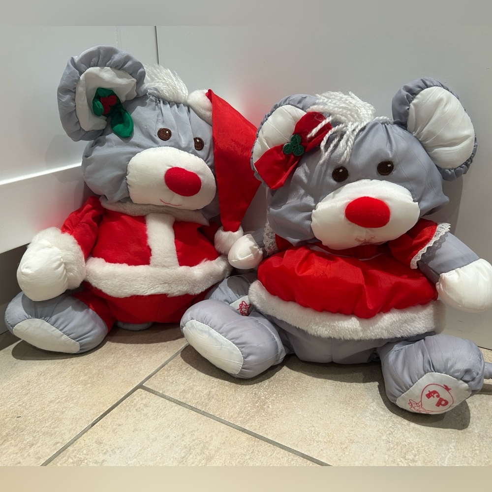 Fisher price puffalump vintage Christmas mouse girl and boy